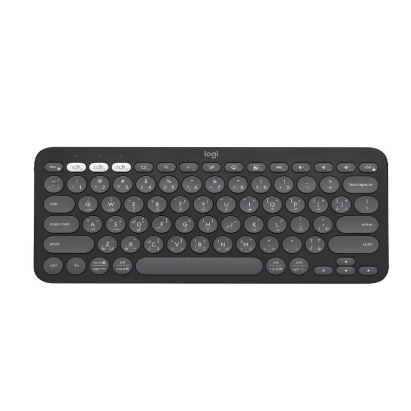 Logitech Keyboard Pebble Keys 2 K380s Bluetooth Keyboard - Tonal Graphite (English/Arabic) Logitech Keyboard Pebble Keys 2 K380s Bluetooth Keyboard - Tonal Graphite (English/Arabic)